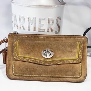 Vintage Coach Suede Wallet Clutch Wristlet
